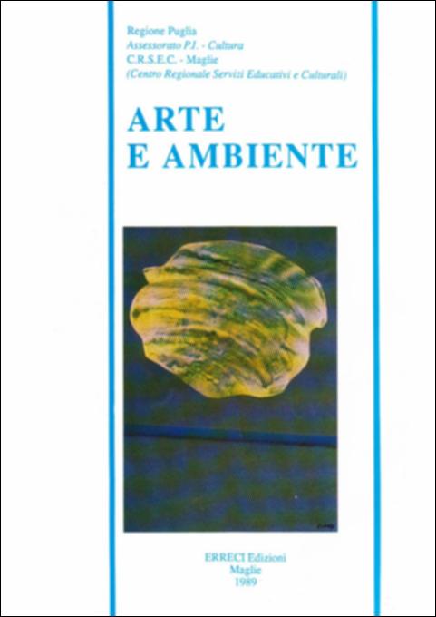 Il presente volume è parte della grande raccolta denominata “Libri di Puglia”, progetto di digitalizzazione a cura di Nicola Pergola che ha lo scopo di rendere fruibile la produzione editoriale dei Centri regionali di servizi educativi e culturali e degli Assessorati alla cultura e alla Pubblica Istruzione della Regione Puglia, dal 1968 agli anni 2000. “Arte e ambiente” è una rassegna curata dal CRSEC di Maglie per valorizzare il lavoro degli artisti partecipanti attraverso il loro lavoro calato nell'ambiente, con il quale da sempre ha un rapporto privilegiato per gli stimoli e le ispirazioni che questo regala all'artista e che attraverso questa rassegna si voleva far percepire anche al fruitore. Gli artisti coinvolti furono: Carbone, Codazzo, Nande, Scardino, Sfilio e ...