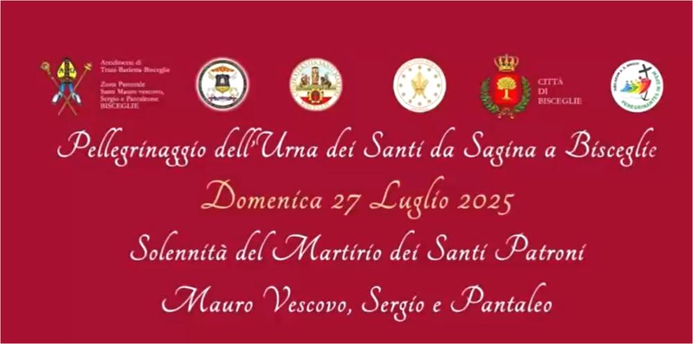 <div class="ql-editor"><div>Il video presenta i momenti salienti della Festa Patronale dedicata ai Santi Martiri Mauro Vescovo, Sergio e Pantaleo e del pellegrinaggio dell’urna dei Santi Martiri da Sagina a Bisceglie.</div><div>La festa dei Santi Martiri si celebra a Bisceglie nella seconda domenica di agosto e rappresenta uno degli elementi identitari più significativi della comunità cittadina. Ogni anno richiama numerosi biscegliesi residenti in altre regioni e all’estero, che rientrano in città per partecipare alle celebrazioni e rinsaldare il legame con le proprie radici.</div><div>Il valore culturale della festa risiede nel profondo intreccio tra la storia religiosa e quella civile di Bisceglie. La Basilica Concattedrale di San Pietro, ch...