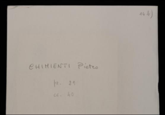 Nella cartolina, Pietro Chimienti informa Laterza che sarà a Brindisi. Chiede di recapitargli lì le bozze e due copie del manoscritto per inviarne una al Giornale, di modo da pubblicarne un estratto.