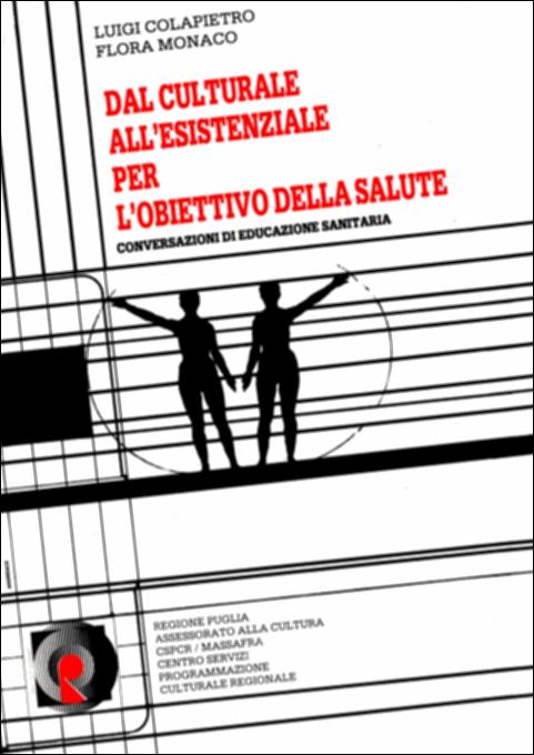 Il volume “Dal culturale all'esistenziale per l'obiettivo della salute” è parte della grande raccolta denominata “Libri di Puglia”, progetto di digitalizzazione a cura di Nicola Pergola che ha lo scopo di rendere fruibile la produzione editoriale dei Centri regionali di servizi educativi e culturali e degli Assessorati alla cultura e alla Pubblica Istruzione della Regione Puglia, dal 1968 agli anni 2000. Il volume restituisce il testo delle conversazioni di educazione sanitaria tenute, in collaborazione con la USL Ta/2, presso le scuole elementari di Massafra, Mottola e Palagiano. Un progetto di educazione alla prevenzione che vede la scuola come agenzia aperta al territorio e presidio sanitario di primo intervento; e che attraverso una minuziosa disamina delle problema...