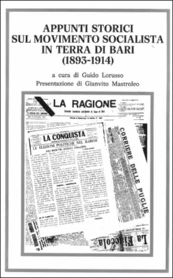 Il volume “Appunti storici sul movimento socialista in Terra di Bari” è parte della grande raccolta denominata “Libri di Puglia”, progetto di digitalizzazione a cura di Nicola Pergola che ha lo scopo di rendere fruibile la produzione editoriale dei Centri regionali di servizi educativi e culturali e degli Assessorati alla cultura e alla Pubblica Istruzione della Regione Puglia, dal 1968 agli anni 2000. La presente pubblicazione prende origine da una ricerca storica che fu avviata agli inizi degli anni '80 sulle origini del movimento socialista a Conversano e sulle lotte politiche e sociali svoltesi lì dalla «crisi di fine secolo» allo scoppio della prima guerra mondiale, seguendo un criterio cronologico che va dal 1893 al 1914 per ricostruire le fasi salienti della prim...