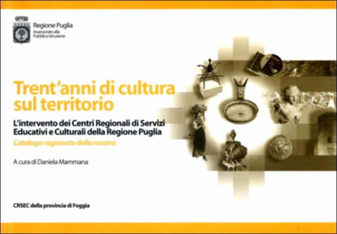 Il documento è parte della grande raccolta denominata “Libri di Puglia”, progetto di digitalizzazione a cura di Nicola Pergola che ha lo scopo di rendere fruibile la produzione editoriale dei Centri regionali di servizi educativi e culturali e degli Assessorati alla cultura e alla Pubblica Istruzione della Regione Puglia, dal 1968 agli anni 2000. Il volume approfondisce i contenuti della omonima mostra sull'intervento culturale pubblico in Capitanata operato – sotto varie sigle – dai CRSEC fin dal 1968. Tre contributi – di S. Monno sui fattori culturali nello sviluppo locale, di F. Pinto Minerva sull'educazione degli adulti nel Mezzogiorno, e di G. Cristino sui Centri di Servizi Culturali della Cassa per il Mezzogiorno – introducono dodici sezioni, ognuna preceduta dal ...
