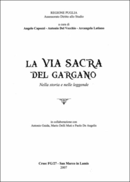 "La vita sacra del Gargano" è parte della grande raccolta denominata “Libri di Puglia”, progetto di digitalizzazione a cura di Nicola Pergola che ha lo scopo di rendere fruibile la produzione editoriale dei Centri regionali di servizi educativi e culturali e degli Assessorati alla cultura e alla Pubblica Istruzione della Regione Puglia, dal 1968 agli anni 2000. Il volume dà conto di un'esperienza didattica – condotta nell'anno scolastico 1999-2000 con gli alunni del Circolo didattico Balilla di Borgo Celano, frazione di San Marco in Lamis – incentrata su quel cammino di fede che, nei secoli, è stata la via sacra Langobardorum, attraverso la quale i pellegrini raggiungevano la grotta di san Michele a Monte Sant'Angelo. Segue l'indagine sul “Morricone di santo Petriccolo”...
