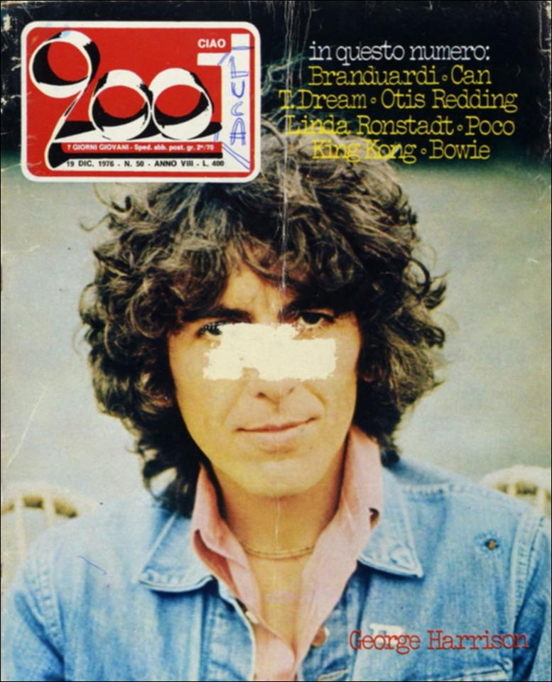 La risorsa in oggetto fa parte dei documenti editoriali selezionati dal Fondo MEM in occasione dell’esposizione "Sulle tracce di David Bowie. L’uomo delle stelle nelle riviste musicali italiane dagli anni ’70 ai ’90" curata da Claudia Attimonelli (Università degli Studi di Bari Aldo Moro, MEM, Future in Research). È un viaggio nel passato che mostra in che modo l’artista fu presentato e rappresentato in uno dei principali medium dell’epoca: le riviste musicali. Nello specifico il documento digitale riporta, oltre la copertina della rivista, le pagine esposte nel percorso di visita. Nelle pagine 15, 66 e 67, viene presentato da Aldo Bagli il nuovo 33 giri di David Bowie "New music, night and day". In copertina ritroviamo l'immagine, in mezzo busto, di George Harrison, ca...