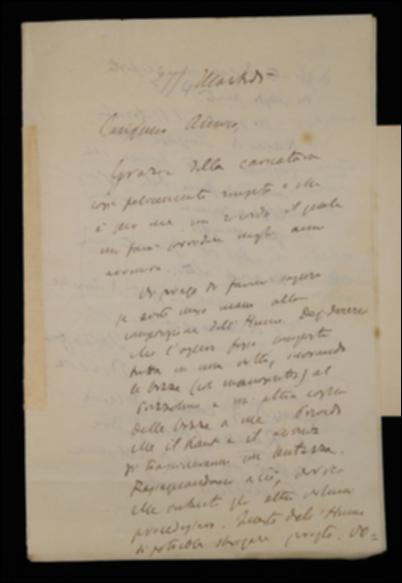 Nella lettera Benedetto Croce, prevedendo l'ulteriore ritardo dei volumi di Immanuel Kant e Gottfried W. Leibniz, sollecita l'editore Laterza a comporre intanto il volume di David Hume e a sbrigare quello di Silvio Spaventa, del quale gli invia il ritratto per la copertina; gli comunica di aver esortato la tipografia Vecchi, nella persona di Giuseppe Pietrarota, a sbrigare il suo volume di logica. Croce prega poi Laterza di effettuare la spedizione di un saggio de "La Critica" e gli comunica una proposta di pubblicazione, allegata in missiva, da parte di Ettore Romagnoli dal titolo “Musica e poesia nella Grecia antica”.