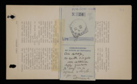 Benedetto Croce gira a Laterza un vaglia postale per un abbonamento al suo periodico "La Critica" dandogli alcune istruzioni in merito.