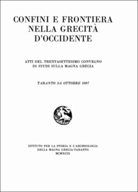 Il volume digitalizzato contiene gli Atti del trentasettesimo convegno di Studi sulla Magna Grecia, svoltosi a Taranto dal 3 al 6 ottobre 1997 a cura dell'Istituto per la Storia e l'Archeologia della Magna Grecia e del Centre J. Bérard di Napoli con la collaborazione e il sostegno della Provincia e dell'EPT di Taranto per celebrare il 30° anniversario della fondazione del Centre J. Bérard con il patrocinio del Ministero italiano degli Affari Esteri, pubblicato dall'Istituto per la Storia e l'Archeologia della Magna Grecia con i contributi del Consiglio Nazionale delle Ricerche, del Ministero per i Beni Culturali e Ambientali e dell'Ente Provinciale del Turismo di Taranto. Il Convegno affrontò un tema di grande attualità quale "Confini e frontiera nella grecità d'Occiden...