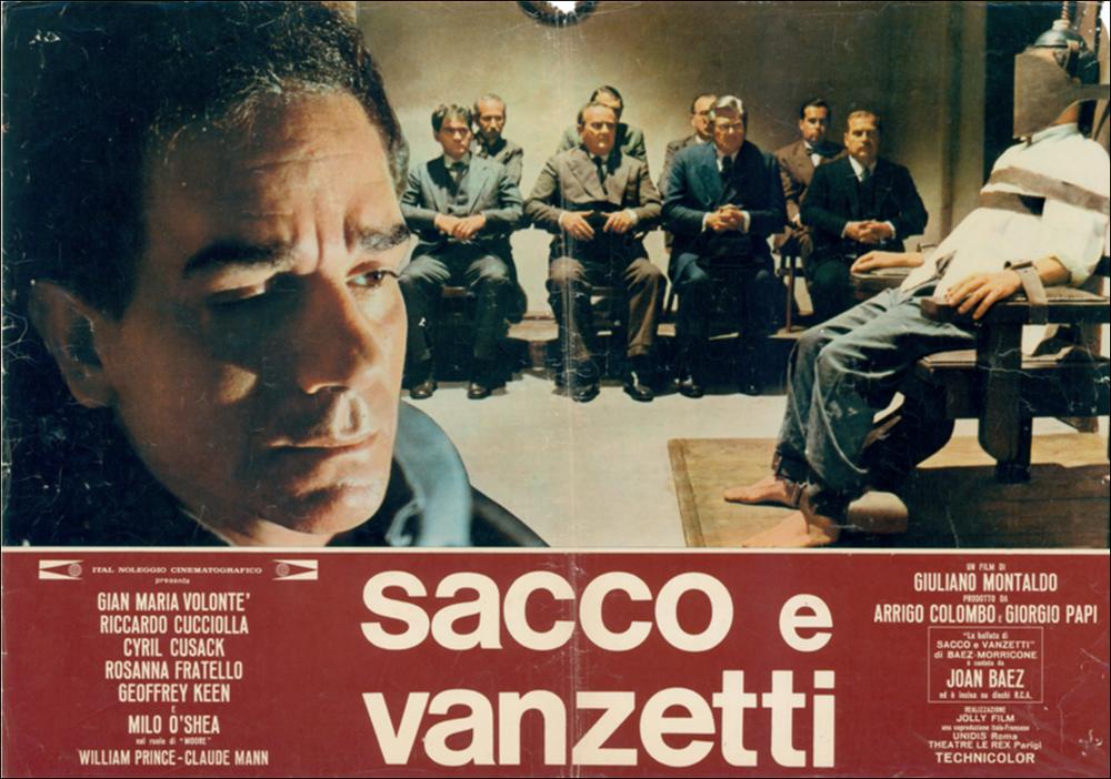 L'immagine digitale in oggetto riproduce la fotobusta originale del film "Sacco e Vanzetti", elaborata in occasione della mostra "Riccardo Cucciolla - Ritratto d'Attore" organizzata nel 2012 dall'Associazione culturale “Attraverso lo Spettacolo”, dall'Assessorato al Mediterraneo, Cultura e Turismo della Regione Puglia e dal Servizio Biblioteca e Comunicazione Istituzionale del Consiglio Regionale della Puglia. Diretto da Giuliano Montaldo e uscito nelle sale italiane nel 1971, il film narra la storia vera di due anarchici italiani, Nicola Sacco e Bartolomeo Vanzetti, i quali, dopo essersi trasferiti negli Stati Uniti, si ritrovano, nel 1927, ad essere condannati ingiustamente alla sedia elettrica perché accusati di rapina a mano armata e omicidio. Il manifesto cinematog...