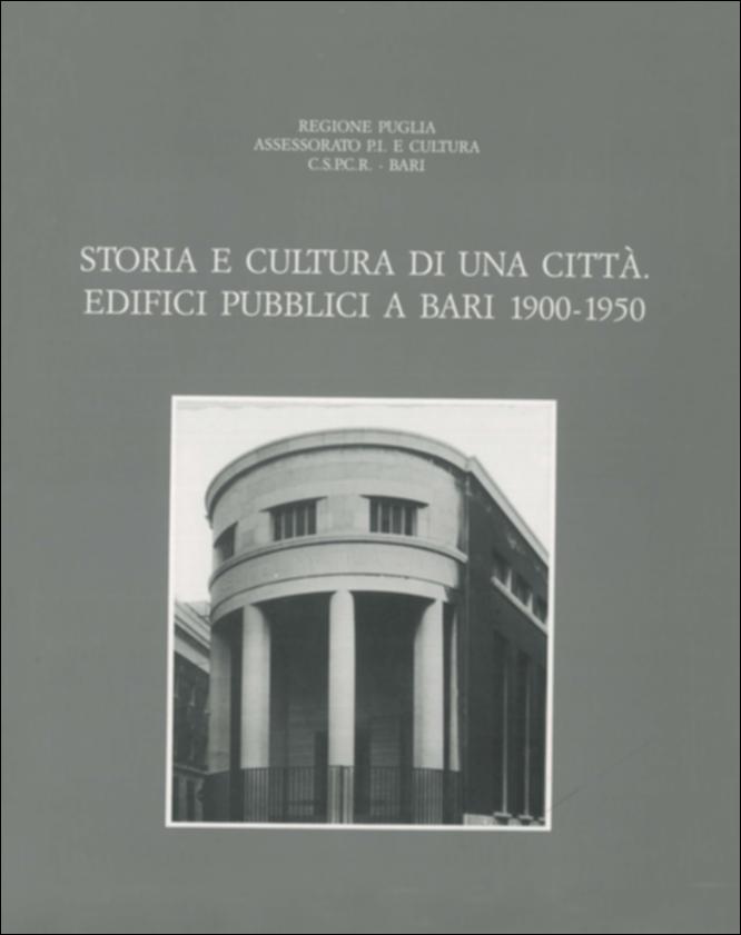 Il presente volume è parte della grande raccolta denominata “Libri di Puglia”, progetto di digitalizzazione a cura di Nicola Pergola che ha lo scopo di rendere fruibile la produzione editoriale dei Centri regionali di servizi educativi e culturali e degli Assessorati alla cultura e alla Pubblica Istruzione della Regione Puglia, dal 1968 agli anni 2000. Il presente catalogo nasce in seguito all'omonima mostra organizzata e promossa dalla Regione Puglia Assessorato Cultura-Centro Servizi Programmazione Culturale – Bari. La mostra e il catalogo rientrano nel progetto triennale avviato dalla stessa Regione Puglia sul tema “Storia e Cultura di una città: Bari”. Attraverso lo studio attento delle fonti storiche e documentarie rinvenute in archivi pubblici e privati, di cui mo...