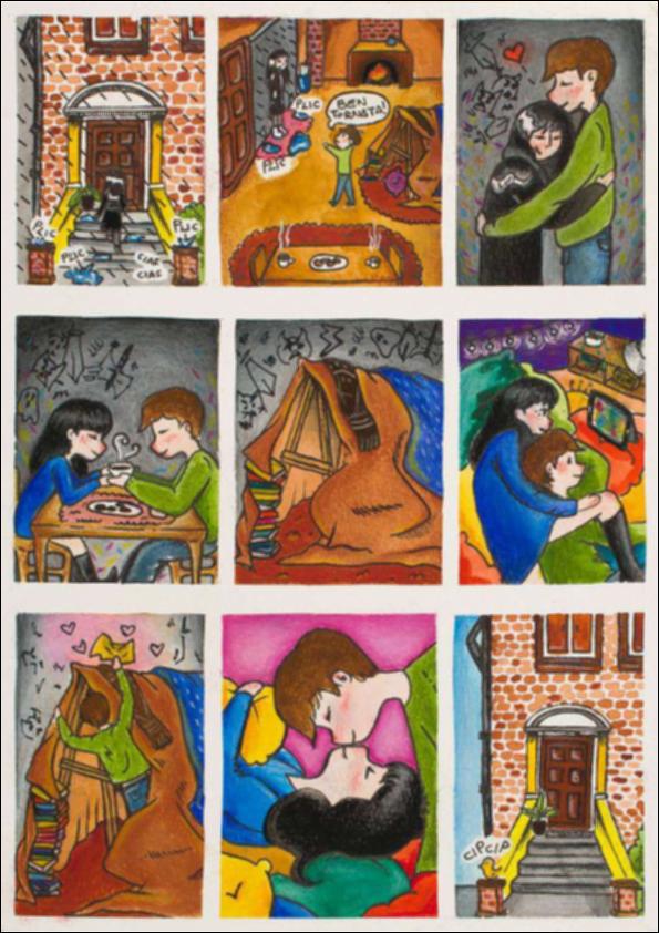 La tavola è stata realizzata dalla studentessa Evelina Bia della classe IV C del Liceo Artistico e Coreutico “De Nittis-Pascali” di Bari in occasione del workshop “Dalla Parola al Segno”, tappa finale del Progetto “The light of hope” organizzato dall’Accademia di Belle Arti di Bari, con il direttore Giancarlo Chielli e il professore Michele Giangrande, in collaborazione con la Regione Puglia - Mediateca Regionale Pugliese, nelle figure del dirigente Mauro Paolo Bruno e della funzionaria Anna Maria Rizzi.
Il workshop è stato articolato in 5 incontri (19-20-25-26-27 ottobre 2023) e ha visto la partecipazione di numerosi liceali guidati dai docenti Alessio Fortunato per Arte del Fumetto, da Sebastiano Vilella per la sceneggiatura e Carlotta Mascolo per il colore. Tema scel...