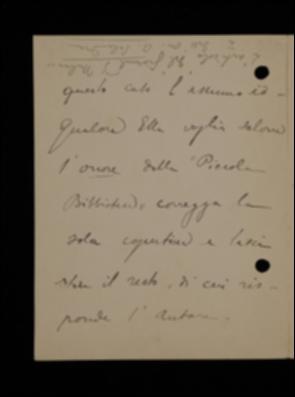 Nella lettera, Pietro Chimienti si assume l'esclusiva responsabilità dell'errore nel nome di Bismarck e invita Laterza a correggere e ristampare la sola copertina del volume, senza rilasciare dichiarazioni. Nel caso l'editore voglia invece correggere ovunque, propone di affidare la revisione ad Amatucci.