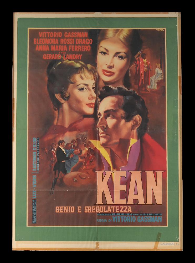 Kean - Genio e sregolatezza è un film biografico del 1956 diretto da Vittorio Gassman, con la direzione tecnica di Francesco Rosi, e su sceneggiatura di Suso Cecchi D'Amico, Alexandre Dumas e Vittorio Gassman. Il film è tratto dall'opera teatrale “Kean, ou Désorde et Génie” di Alexandre Dumas (padre) del 1836 e dal suo adattamento omonimo del 1953 di Jean-Paul Sartre. Gassman aveva già portato a teatro l'opera due anni prima, nel 1954. Tra gli interpreti principali ricordiamo lo stesso Vittorio Gassman, Eleonora Rossi Drago, Gèrard Landry, Anna Maria Ferrero.

Il manifesto cinematografico è opera di Giuliano Nistri, celebre illustratore e pittore di cinema, nato a Roma nel 1929. Nei manifesti si rintraccia una vena drammatica caratteristica del suo stile: le tavole pres...