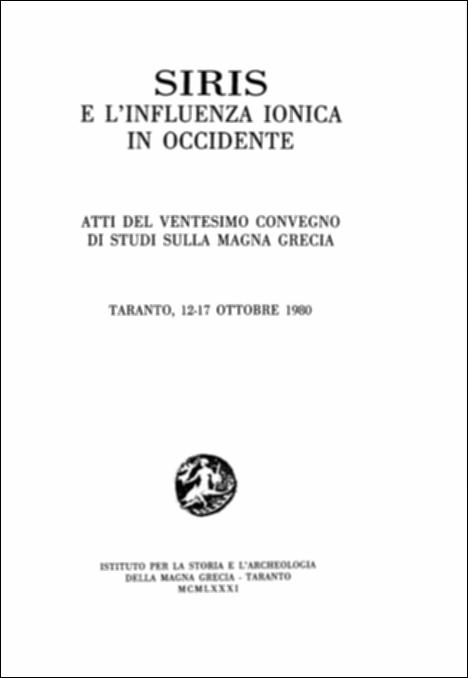 Il volume digitalizzato contiene gli Atti del ventesimo convegno di Studi sulla Magna Grecia, svoltosi a Taranto dal 12 al 17 ottobre 1980 e pubblicato dall'Istituto per la Storia e l'Archeologia della Magna Grecia, con i contributi del Consiglio Nazionale delle Ricerche, del Ministero per i Beni Culturali e Ambientali, della Regione Basilicata e dell'Ente Provinciale del Turismo di Taranto. Il dibattito di quell'anno si concentrò sulla storia di Siris e sulla sporadica tradizione letteraria che ne parla. Si è sentita quindi la necessità di fare il punto sui risultati dell'indagine archeologica svolta negli ultimi anni, che ha confermato le complessità relative al recupero di notizie sulla nascita, le vicende e l'entità dell'influenza sulla Magna Grecia da parte di ques...