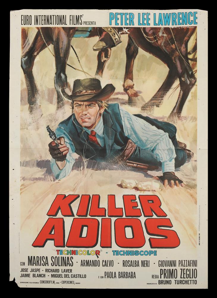 L'immagine riproduce uno dei manifesti conservati presso la Mediateca Regionale Pugliese (vedi Note). Si tratta di uno dei manifesti del film “Killer adios” del 1968 per la regia di Primo Zeglio. Il manifesto è firmato dal fidardense Gasparri Rodolfo, come si evince dalla firma per esteso in alto a destra. Appena ventenne si trasferisce dal piccolo comune di Castelfidardo (AN) per realizzare a Roma il sogno di diventare pittore di cinema. Inizialmente fa esperienza come disegnatore per case editrici, realizzando le copertine di libri prevalentemente gialli come "Il Vampiro" (1958). Questa attività gli permette di acquisire non solo competenze specifiche come disegnatore, ma soprattutto una maggiore consapevolezza di sé e delle proprie potenzialità. Pittore capace di tra...