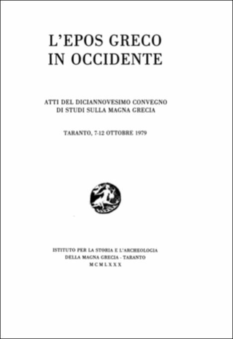 Il volume digitalizzato contiene gli Atti del diciannovesimo convegno di Studi sulla Magna Grecia, svoltosi a Taranto dal 7 al 12 ottobre 1979 e pubblicato dall'Istituto per la Storia e l'Archeologia della Magna Grecia, con i contributi del Consiglio Nazionale delle Ricerche, del Ministero per i Beni Culturali e Ambientali e dell'Ente Provinciale del Turismo di Taranto. Un tema difficile quanto suggestivo animò il dibattito di quell'anno: l'epos greco ha di fatto suscitato studi e ricerche sulla sua genesi, sulla sua vitalità e sulle influenze culturali esercitate sulle genti italiche venute a contatto con i Greci prima della costituzione delle poleis coloniali. Altre riflessioni sono state portate anche sul problema della "cultura scritta arcaica" nel suo rapporto con ...