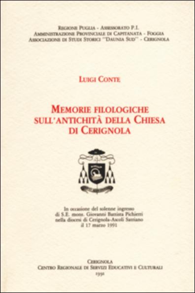 Il volume è parte della grande raccolta denominata “Libri di Puglia”, progetto di digitalizzazione a cura di Nicola Pergola che ha lo scopo di rendere fruibile la produzione editoriale dei Centri regionali di servizi educativi e culturali e degli Assessorati alla cultura e alla Pubblica Istruzione della Regione Puglia, dal 1968 agli anni 2000. Ristampa anastatica di un'opera pubblicata a Napoli nel 1857 da un canonico della città del foggiano, il volumetto – insieme ad altre riproduzioni facsimilari già prodotte dal CRSEC di Cerignola – è un ulteriore tassello nel mosaico, necessariamente mai completo, della storia della città. Preceduta da una indagine sulle origini del centro daunio, e da una descrizione della sua antica Chiesa Madre, la ricerca è dedicata allo studio...