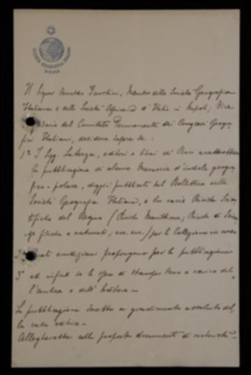Nella lettera si invia a Laterza un promemoria sull'opera di Faustini “Memorie di indole geografico-popolare", allegato alla lettera di raccomandazione di Michele Arnese, in merito alla pubblicazione del volume. È possibile consultare la lettera citata al link presente nel campo “Risorsa associata”.