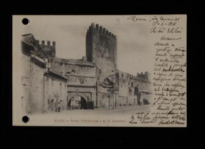 Nella cartolina, Paolo Orano chiede a Laterza se ha ricevuto il pacco dei manoscritti e degli stampati del volume.