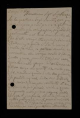 Nella cartolina, Angelo Scuppa comunica a Laterza di poter transigere su alcune questioni ortografiche nella stampa del volume “L'educazione del carattere” ma di ritenere imprescindibile un'interlinea adeguatamente ampia.