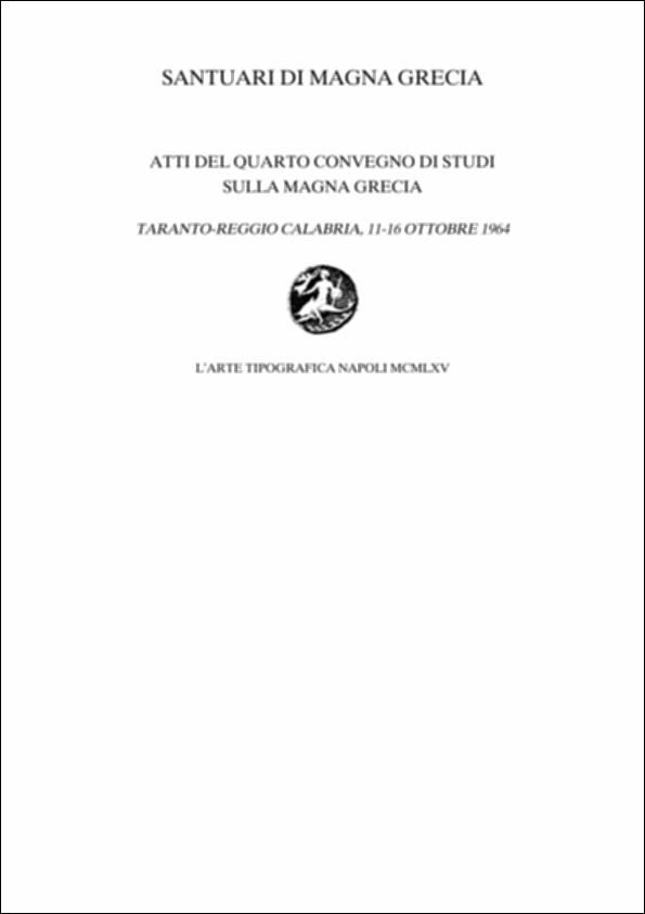 Il volume digitalizzato contiene gli Atti del quarto convegno di Studi sulla Magna Grecia, svoltosi a Taranto e a Reggio Calabria dal 11 al 16 ottobre 1964 e pubblicato a cura del Centro Studi della Magna Grecia dell'Università di Napoli e dell'Ente provinciale per il turismo di Taranto. Con questi appuntamenti annuali, il Comitato per i Convegni di Studio sulla Magna Grecia ha apportato un sostanziale contributo alla ricerca sulla Magna Grecia, divenendo negli anni un autorevole punto di riferimento per gli studi in materia, "una fiamma viva" che alimenta ampio interesse anche al di fuori della ristretta cerchia degli specialisti. Il dibattito del quarto convegno pose l'accento sull'analisi dell'architettura medievale che sorge e fiorisce nel territorio della Magna Gre...
