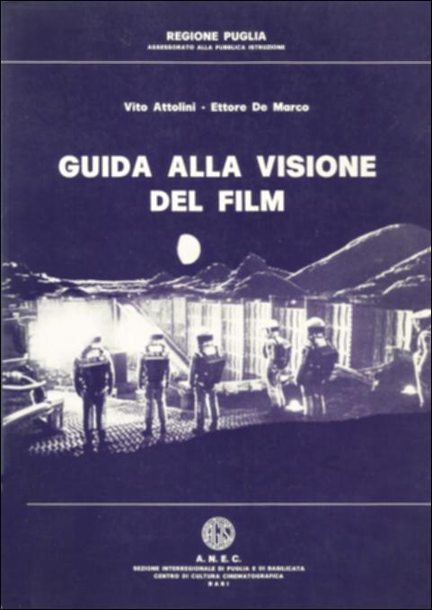 Il volume è parte della grande raccolta denominata “Libri di Puglia”, progetto di digitalizzazione a cura di Nicola Pergola che ha lo scopo di rendere fruibile la produzione editoriale dei Centri regionali di servizi educativi e culturali e degli Assessorati alla cultura e alla Pubblica Istruzione della Regione Puglia, dal 1968 agli anni 2000. La guida – edita con l'Assessorato alla P.I. della Regione Puglia – si apre con un saggio di Attolini sul “linguaggio” del film: cioè sugli strumenti tecnici che il cinema, come mezzo di comunicazione di massa, utilizza per esprimere idee e sentimenti. Dunque l'inquadratura, il montaggio, la sceneggiatura, il suono, il colore; e un excursus sull'evoluzione del cinema dal 1895 ad oggi. Segue un intervento di De Marco sulla “educazi...