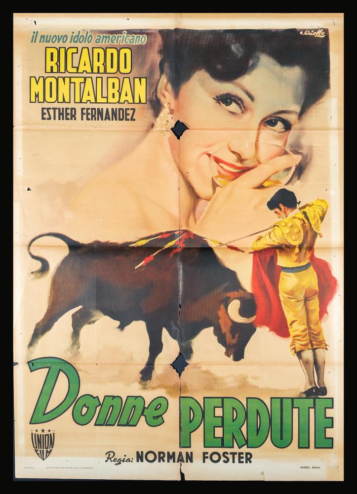 L'immagine riproduce uno dei manifesti conservati presso la Mediateca Regionale Pugliese (vedi Note). Ciriello firma il dipinto per il manifesto del film "Donne perdute". Pittore dal linguaggio elaborato e dallo stile pittorico colto e maturo, sia nel ritratto che nelle scene narrative, Ciriello seppe caratterizzare le sue opere con l'uso di sfumature volumetriche, tocchi di colore morbidi "emotivi", che denotano una comunicazione visiva chiara e coinvolgente. Si ricorda come tra i più importanti disegnatori per manifesti del cinema italiano. Iniziò a lavorare come pubblicitario presso l’agenzia 'Non plus ultra' a Milano e poi presso la 'Ima', la più grande agenzia di pubblicità in Italia. Il suo talento come disegnatore di arte figurativa lo porteranno anche a lavorare...