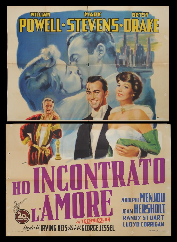 L'immagine riproduce uno dei manifesti conservati presso la Mediateca Regionale Pugliese (vedi Note). Si tratta di una delle versioni grafiche del manifesto del film "Ho incontrato l'amore", a firma di Manno (Dante Manno). Formatosi all'Accademia di Belle Arti, dove fu allievo di Duilio Cambellotti, è stato un grande artista e pittore di cinema. Questo influenzerà la sua carriera, dedicandosi totalmente alla pittura di cinema, sua grande passione fino alla crisi degli anni '70. L'uso degli acquerelli e della tempera, di colori compatti e pastosi rendono le sue figure ben definite e morbide, unendo un certo stile classico e accademico ad una grafica moderna. Manno, come molti altri pittori dell'epoca dediti alla pittura per manifesti, si fece interprete del filone Neorea...