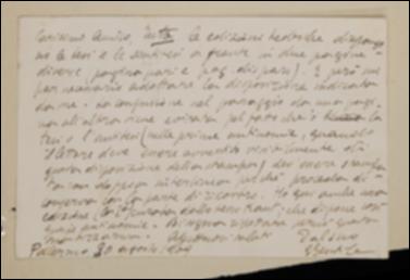 Nella cartolina Giovanni Gentile spiega all'editore Laterza perché ritiene indispensabile stampare le antinomie che caratterizzano la "Critica della ragion pura" ripartendo le tesi e le antitesi in pagine affrontate, conformemente all'edizione curata dallo stesso Immanuel Kant.