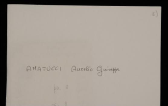 Sul biglietto, Aurelio Giuseppe Amatucci commenta l'errore nella trascrizione del nome Bismarck nel volumetto ricevuto dall'editore.