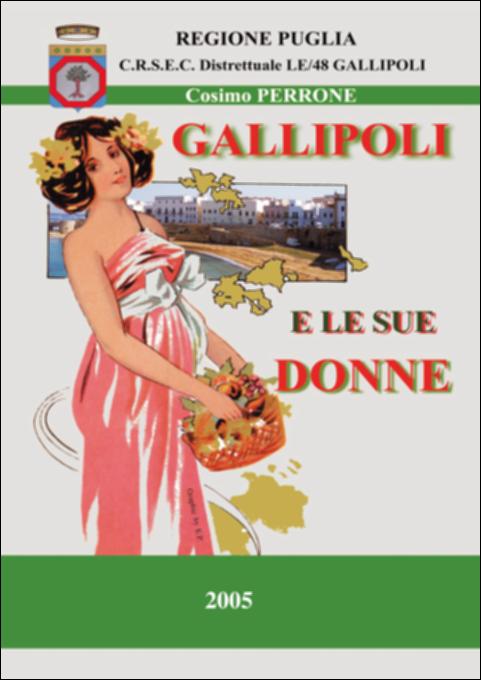 Il volume è parte della grande raccolta denominata “Libri di Puglia”, progetto di digitalizzazione a cura di Nicola Pergola che ha lo scopo di rendere fruibile la produzione editoriale dei Centri regionali di servizi educativi e culturali e degli Assessorati alla cultura e alla Pubblica Istruzione della Regione Puglia, dal 1968 agli anni 2000. La pubblicazione – arricchita da un pertinente corredo iconografico a colori – si propone di valorizzare il ruolo della figura femminile, nella storia e nella vita quotidiana di Gallipoli, nei campi della letteratura, delle leggende, della cultura popolare. Il testo comprende, oltre i profili dell'eroina del Risorgimento Antonietta de Pace, della poetessa Sofia Stevens, e della serva di Dio Lucia Solidoro – morta in odore di santi...