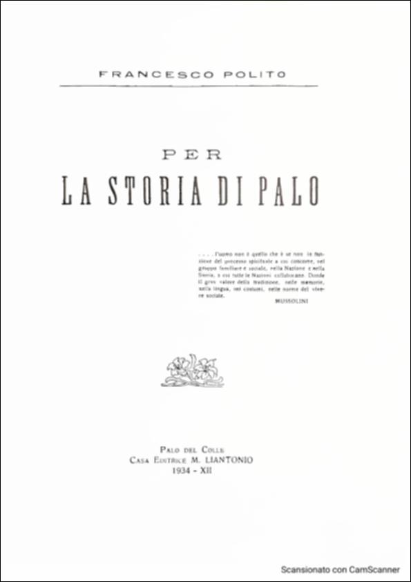 <div class="ql-editor">Queste pagine digitalizzate offrono alcune interessanti informazioni, tratte dal volume “La storia di Palo” di Francesco Polito, sul ritrovamento del Santissimo Crocifisso di Auricarro e sulle processioni legate a questo culto devozionale.
La Festa Patronale del SS. Crocifisso di Auricarro, istituita nel 1853, si celebra in due momenti diversi, il 3 Maggio e la terza settimana di settembre a Palo del Colle (Bari). La Festa si caratterizza, dal punto di vista liturgico, con messe solenni e tre processioni con il simulacro del Crocifisso lungo le vie storiche del paese (il SS. Crocifisso viene portato in processione dalla Chiesa S. Maria La Porta alla chiesetta rupestre di Auricarro (dimora estiva) per benedire i campi e poi, a sette...